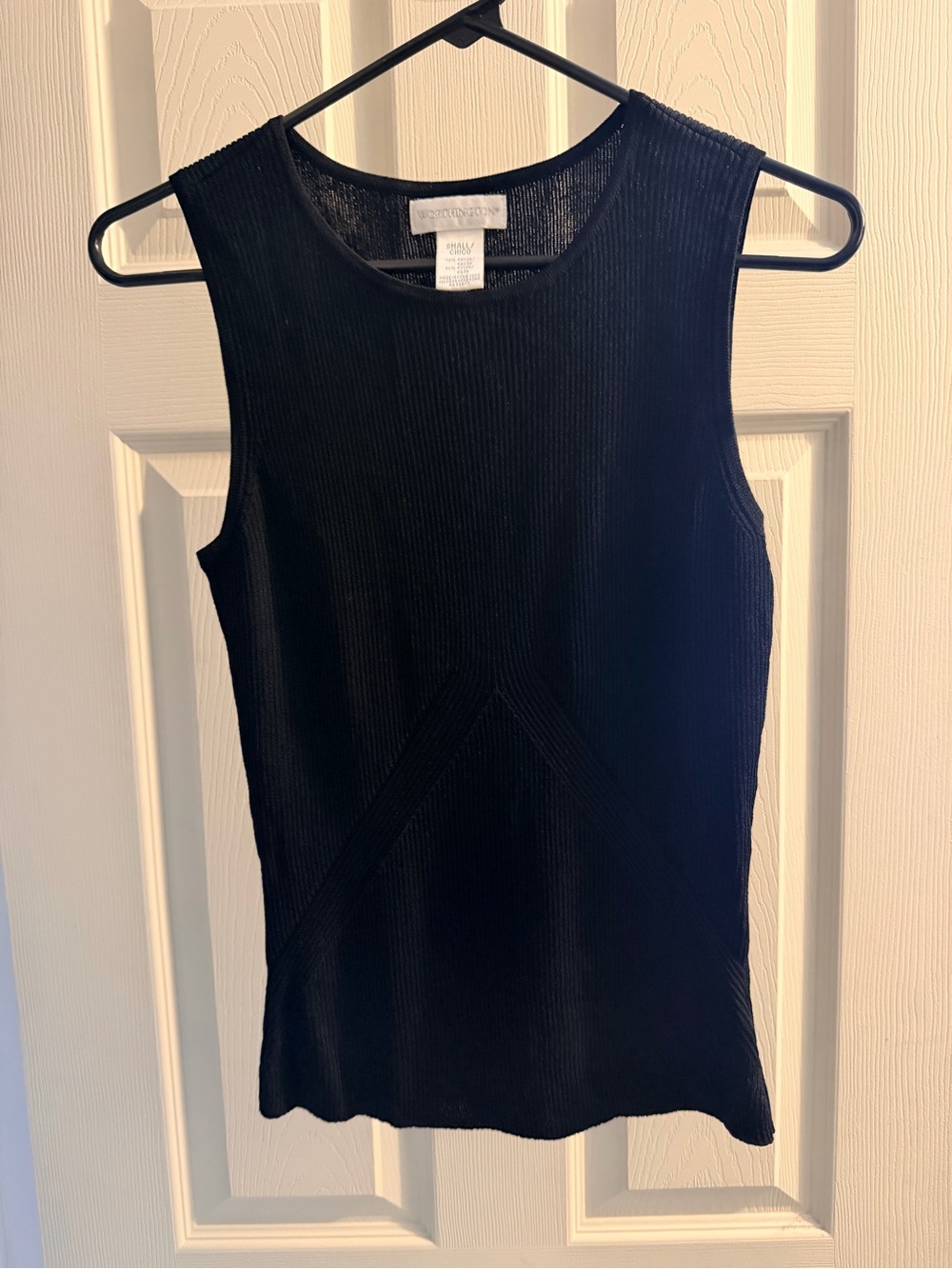 Worthington Black Ribbed Sleeveless Tank Top